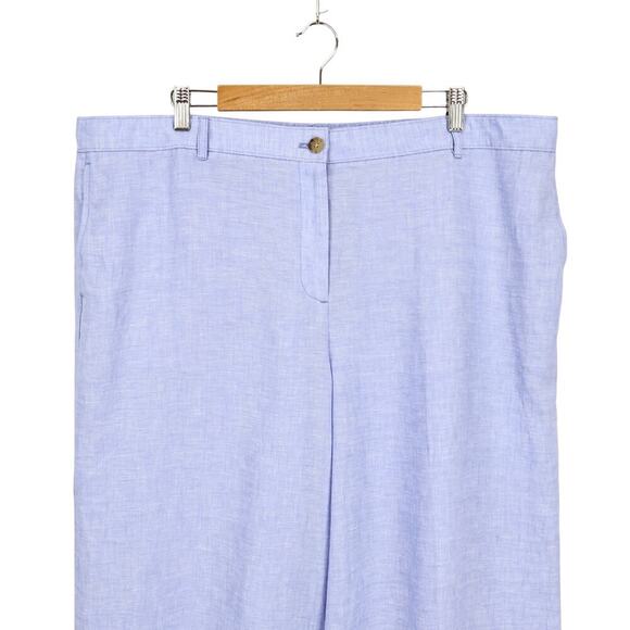 J.Crew Linen Harbor Wide Leg Pant French Blue Size XXL NWOT - Picture 3 of 8